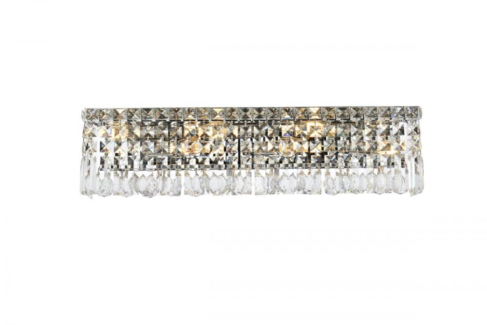 Maxime 6 light Chrome Wall Sconce Clear Royal Cut Crystal