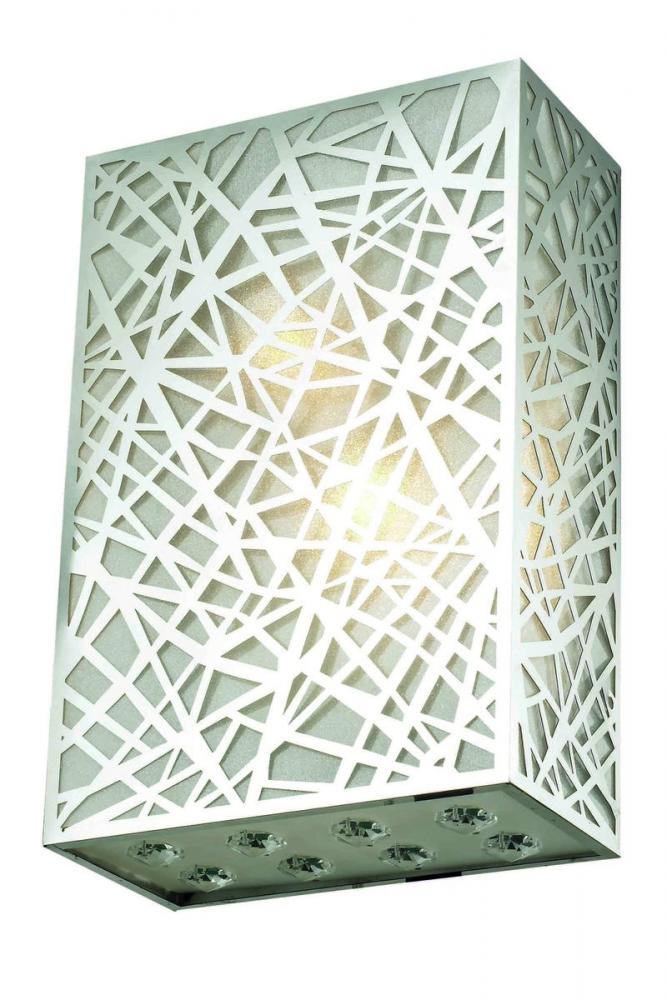 Prism 2 light Chrome Wall Sconce Clear Royal Cut Crystal