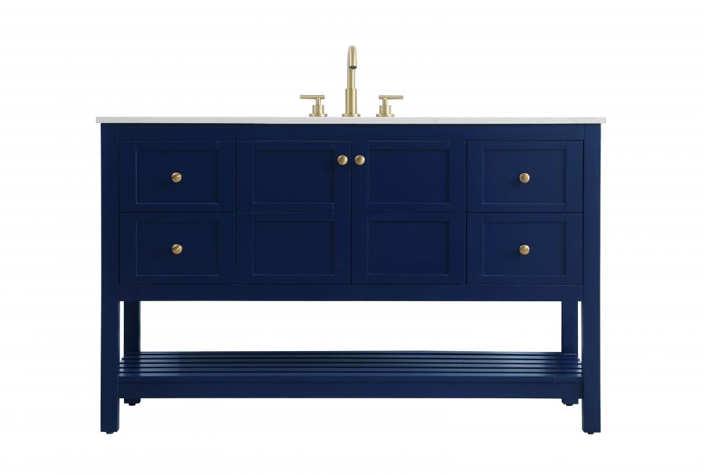 Vanity Cabinet 2dr4dw 54"x22"x34" Blue