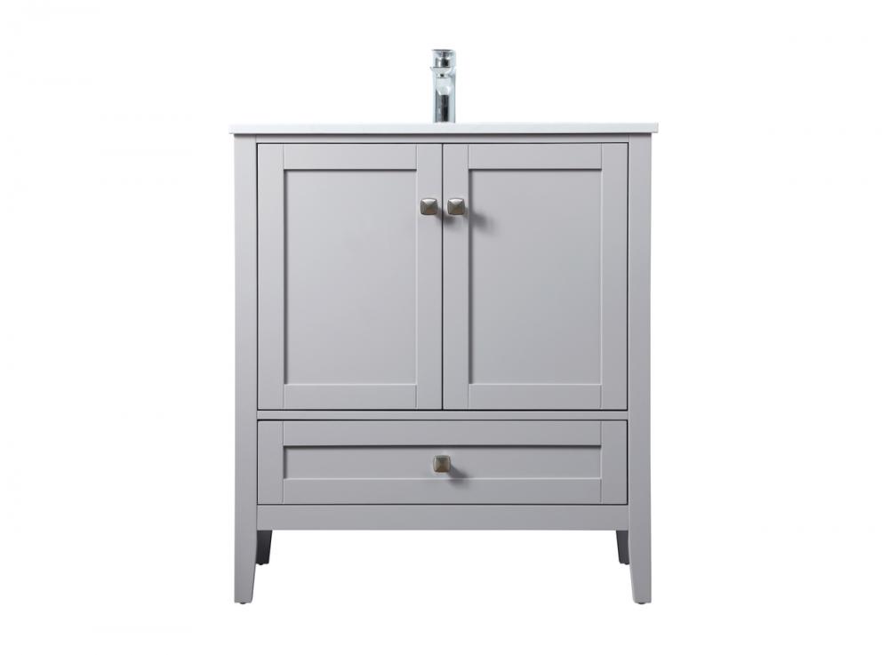 Vanity Cabinet 2dr 1dw W30''xD19''xH34" Grey