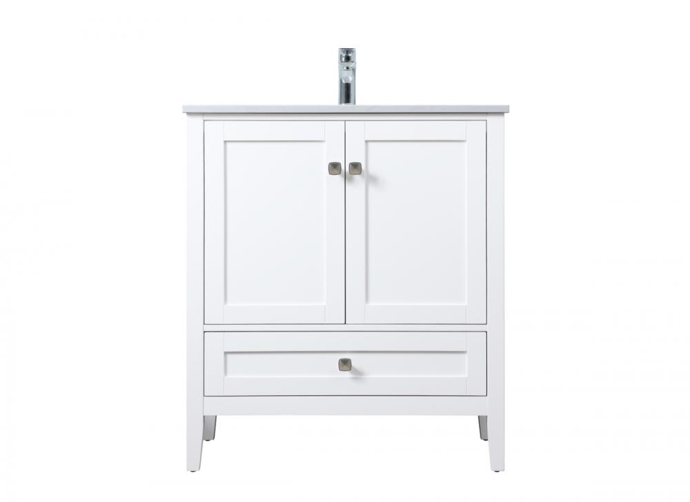 Vanity Cabinet 2dr 1dw W30''xD19''xH34" White