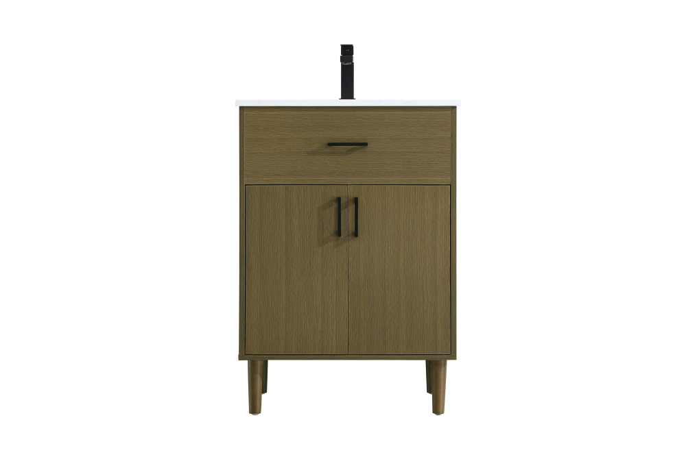 Vanity Cabinet 2Dr W24''xD19''xH34" Chestnut Brown