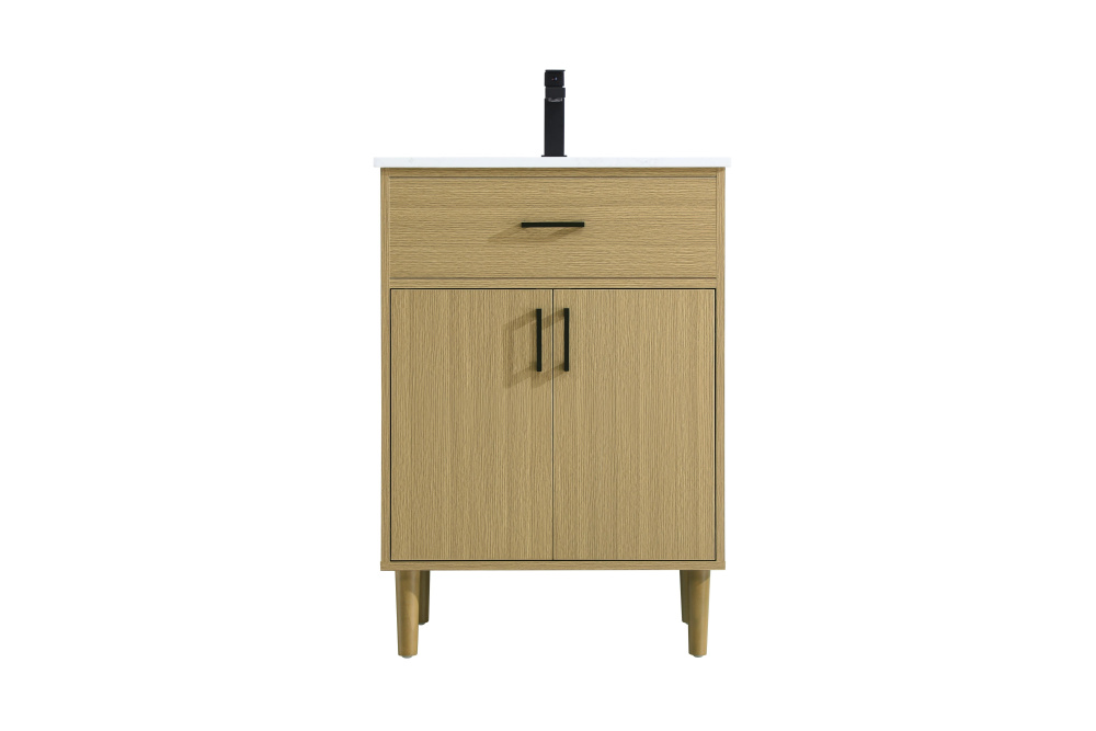 Vanity Cabinet 2Dr W24''xD19''xH34" Honey Brown