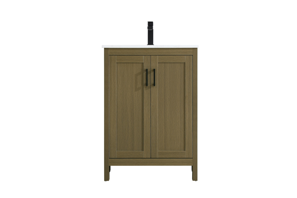 Vanity Cabinet 2Dr W24''xD19''xH34" Chestnut Brown