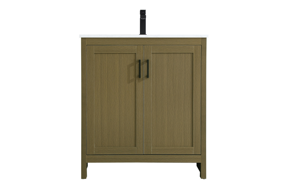 Vanity Cabinet 2Dr W30''xD19''xH34" Chestnut Brown