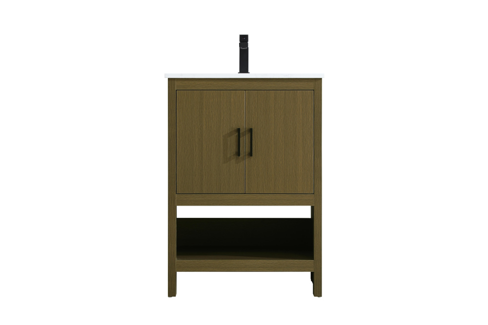 Vanity Cabinet 2Dr W24''xD19''xH34" Chestnut Brown