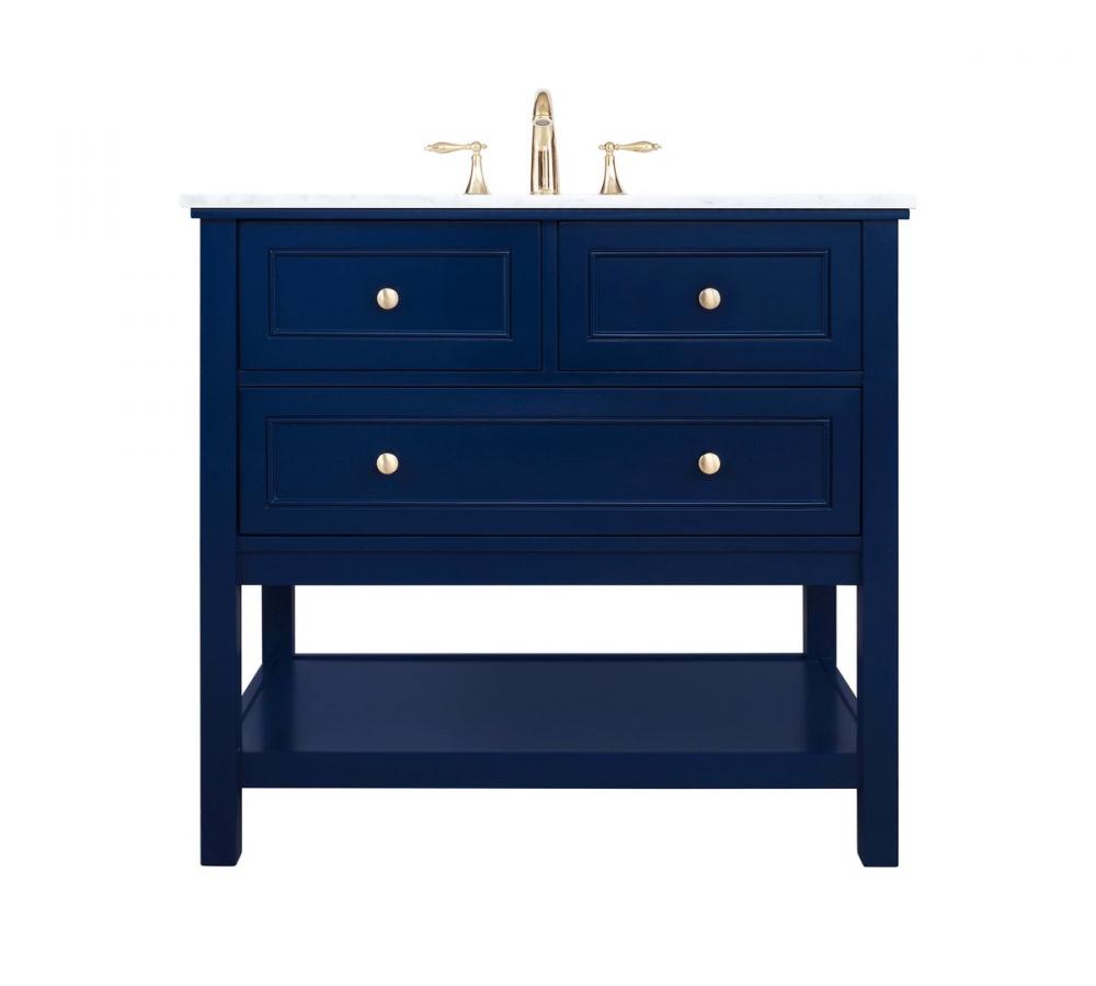 36 inch Single bathroom vanity in Blue