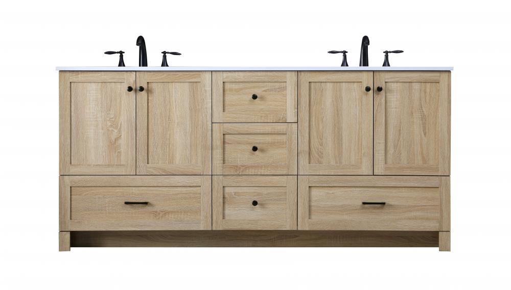 Vanity Cabinet 5Dw 4Dr 72"x19"x34" Mango Wood
