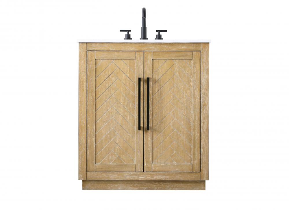 Vanity Cabinet 2Dr W30"x D19"x H34" Linen Oak