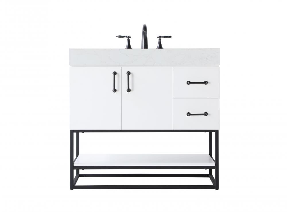Vanity Cabinet 2Dr 2Dw 36x21.5x34 White
