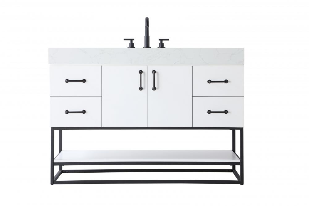 Vanity Cabinet 2Dr 4Dw 48x21.5x34 White