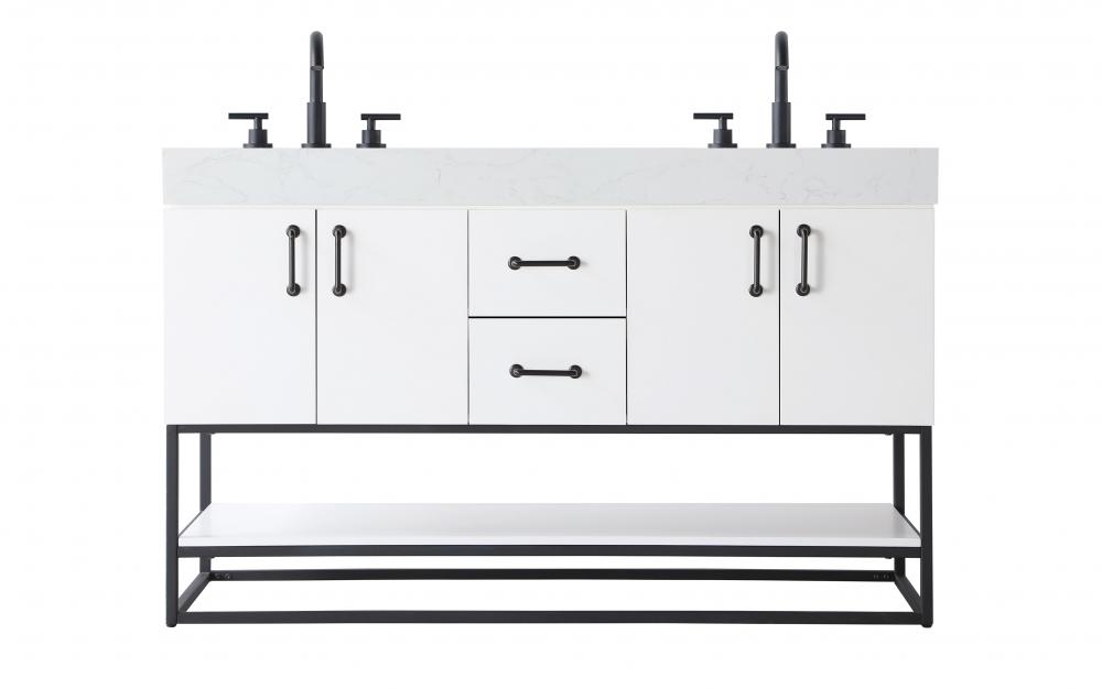 Vanity Cabinet 4Dr 2Dw 54x21.5x34 White