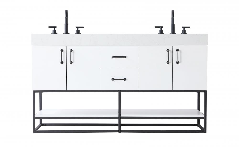 Vanity Cabinet 4Dr 2Dw 60x21.5x34 White
