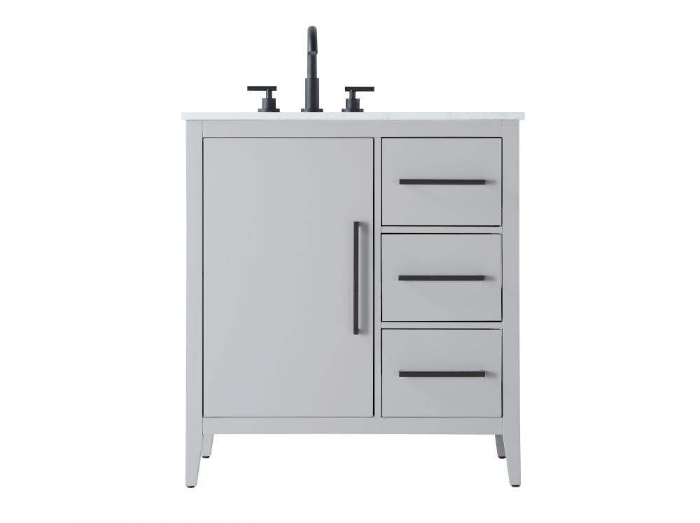 Vanity Cabinet 1Dr 3Dw 32x21.5x35 Grey