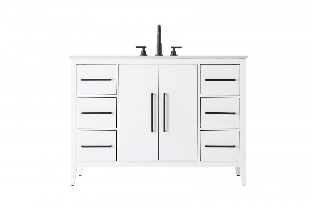 Vanity Cabinet 2Dr 6Dw 48x21.5x35 White