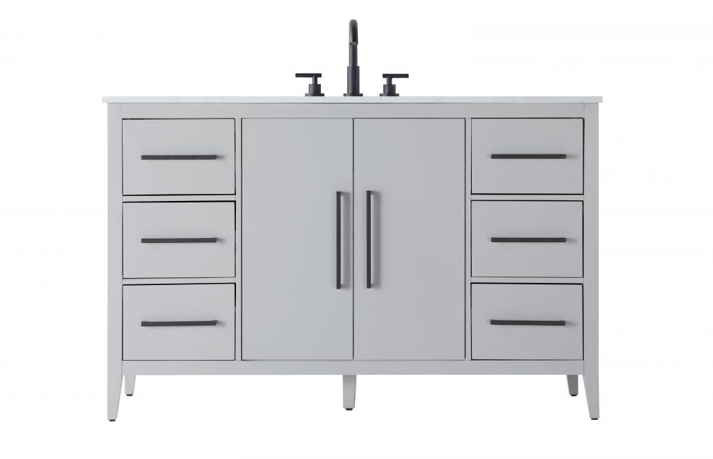 Vanity Cabinet 2Dr 6Dw 54x21.5x35 Grey