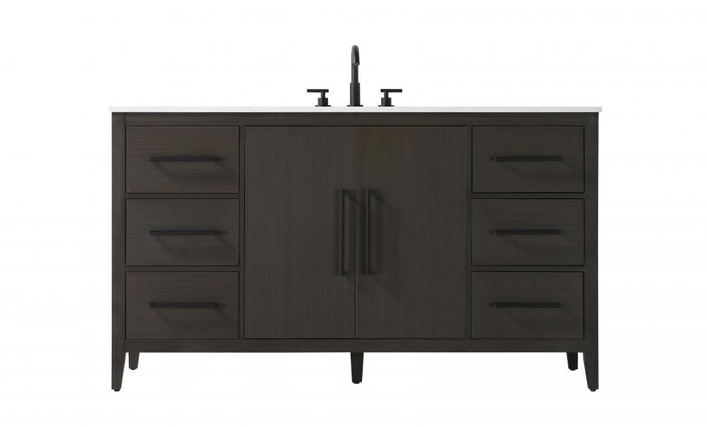 Vanity Cabinet 2Dr 6Dw 60x21.5x35 Mocha Brown