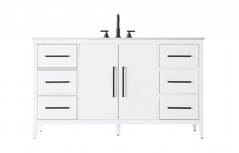 Vanity Cabinet 2Dr 6Dw 60x21.5x35 White