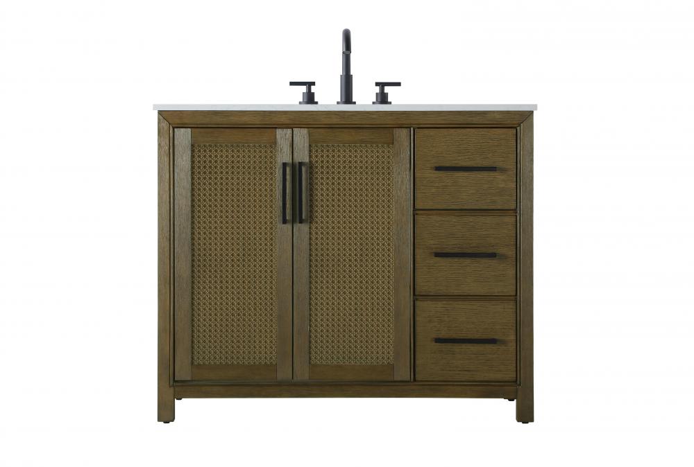 Vanity Cabinet 2Dr 3Dw 42x21.5x35 Hazel Oak
