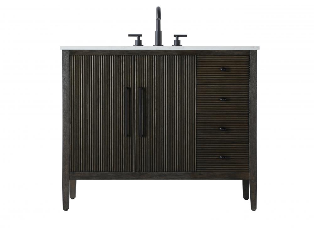Vanity Cabinet 2Dr 3Dw 42x21.5x35 Chocolate Oak