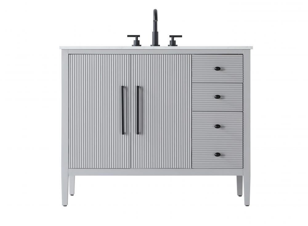 Vanity Cabinet 2Dr 3Dw 42x21.5x35 Grey