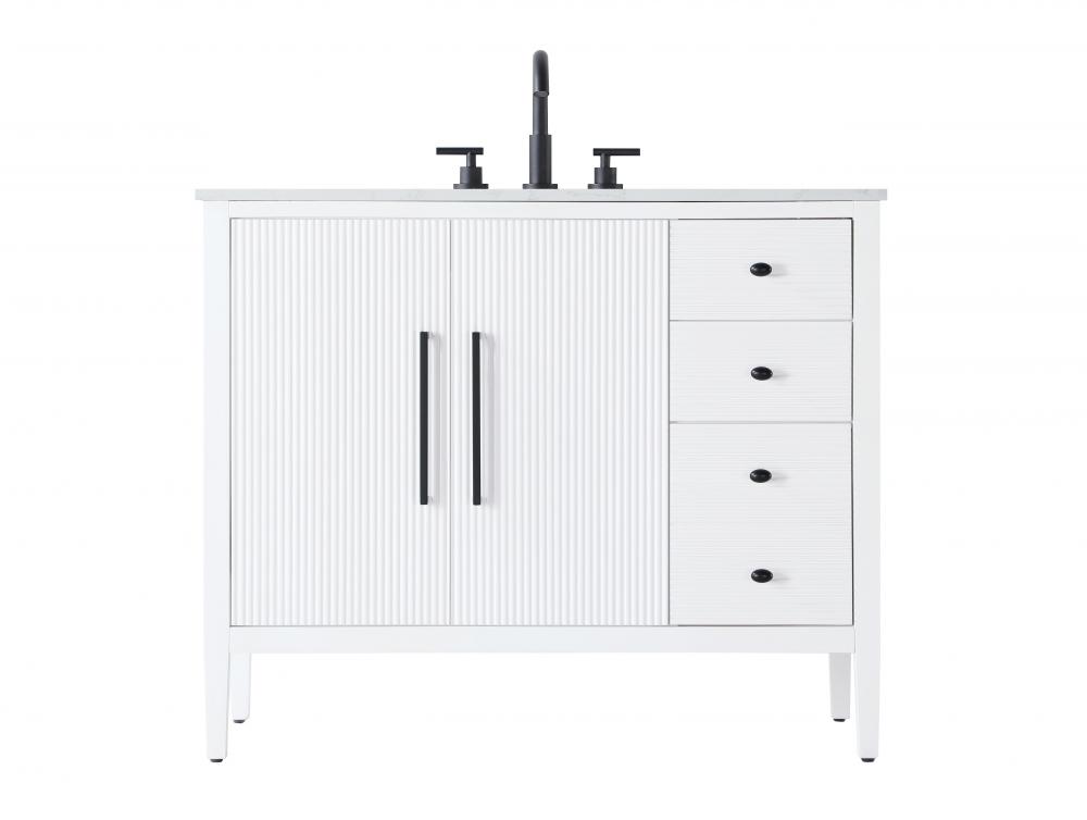 Vanity Cabinet 2Dr 3Dw 42x21.5x35 White
