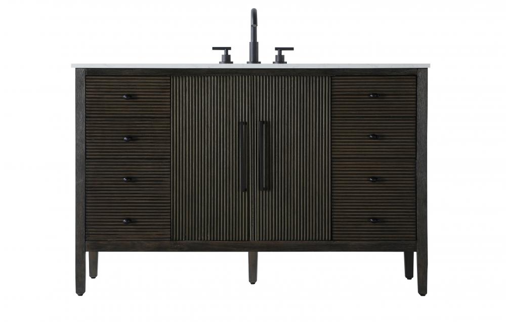 Vanity Cabinet 2Dr 6Dw 54x21.5x35 Chocolate Oak