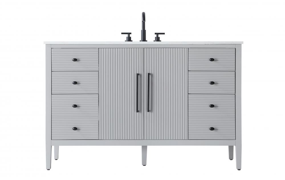 Vanity Cabinet 2Dr 6Dw 54x21.5x35 Grey