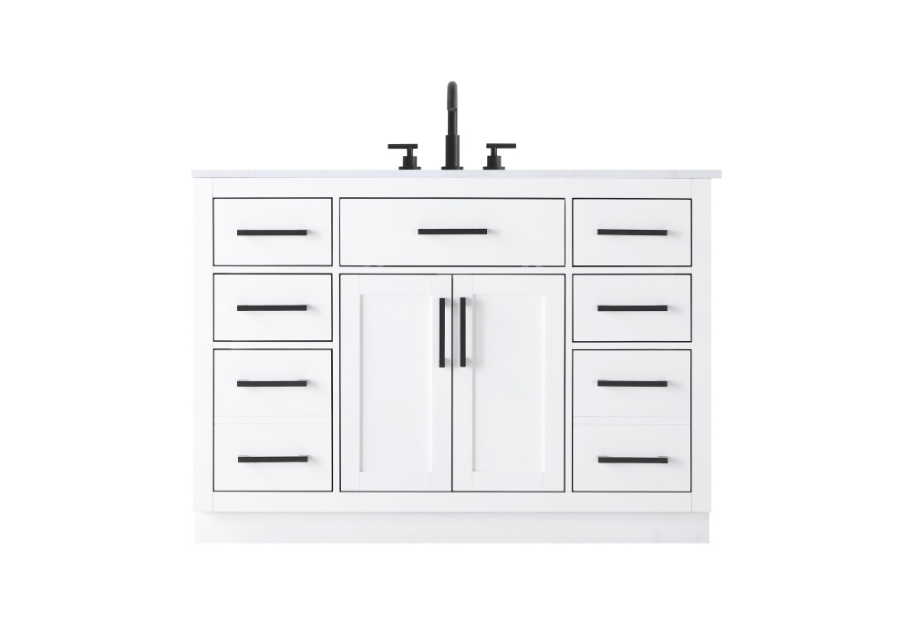Vanity Cabinet 2Dr7Dw 48"W x  22"D x 35''H White