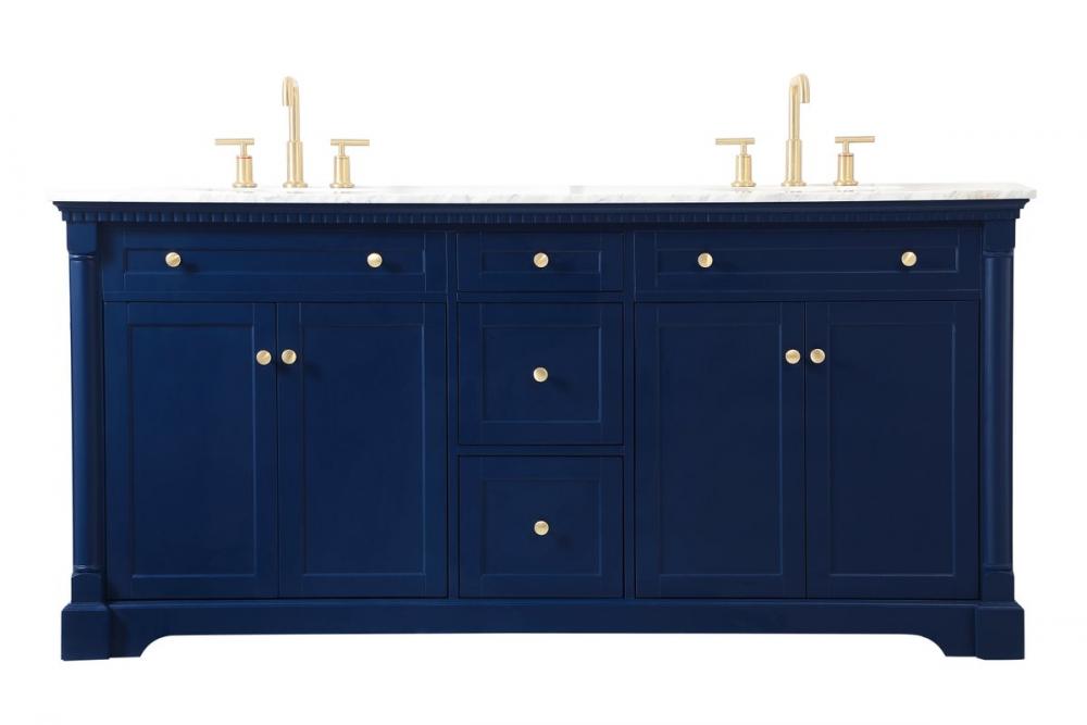72 inch double bathroom vanity in Blue