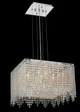 Elegant 1394D18C-CL/RC - 1394 Moda Collection Hanging Fixture L18in W18in H11in Lt:5 Chrome Finish  (Royal Cut Crystals)