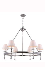 Elegant 1406D33PN - 1406 MONTGOMERY Collection Pendant lamp D:33" H:34" Lt:6  Polished Nickel Finish