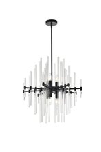 Elegant 2502D23BK - Sienna 23 inch crystal rod pendant in black