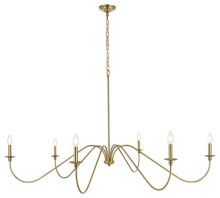 Elegant LD5056D60BR - Rohan 60 inch chandelier in Brass