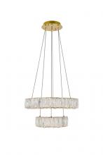 Elegant 3503G18G - Monroe Hang D17.7"+D11.8"LED 36W Gold