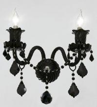 Elegant 7830W2B/RC - Elizabeth Collection Wall Sconce W15in H16in E9.5in Lt:2 Black Finish (Royal Cut Crys