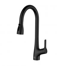 Elegant FAK-305MBK - Andrea Single Handle Pull Down Sprayer Kitchen Faucet in Matte Black