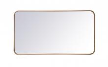 Elegant MR802240BR - Soft corner metal rectangular mirror 22x40 inch in Brass