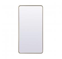 Elegant MR80FL3060BR - Soft Corner Metal Rectangle Full Length Mirror 30x60 Inch in Brass