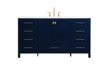Elegant VF18860BL - 60 inch Single bathroom vanity in blue