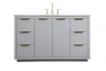 Elegant VF19454GR - Blake Vanity Cabinet 6Dw2Dr 54x22x34 Grey
