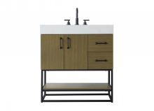 Elegant VF29232MCB - Vanity Cabinet 2Dr 2Dw 32x21.5x34 Chestnut Brown