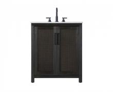Elegant VF29530CO - Vanity Cabinet 2Dr 30x21.5x35 Chocolate Oak