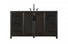 Elegant VF29560CO - Vanity Cabinet 2Dr 6Dw 60x21.5x35 Chocolate Oak