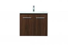 Elegant VF44524MWT - 24 inch Single bathroom vanity in walnut