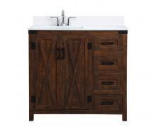 Elegant VF90236EX-BS - 36 inch  Single Bathroom Vanity in Espresso with Backsplash