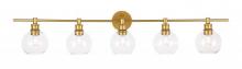 Elegant LD2326BR - Collier 5 light Brass and Clear glass Wall sconce
