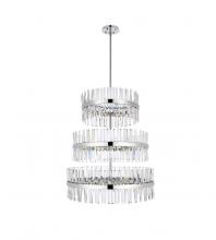 Elegant 6200G36L3C - Serephina 36 inch 3 tiers crystal round chandelier light in chrome