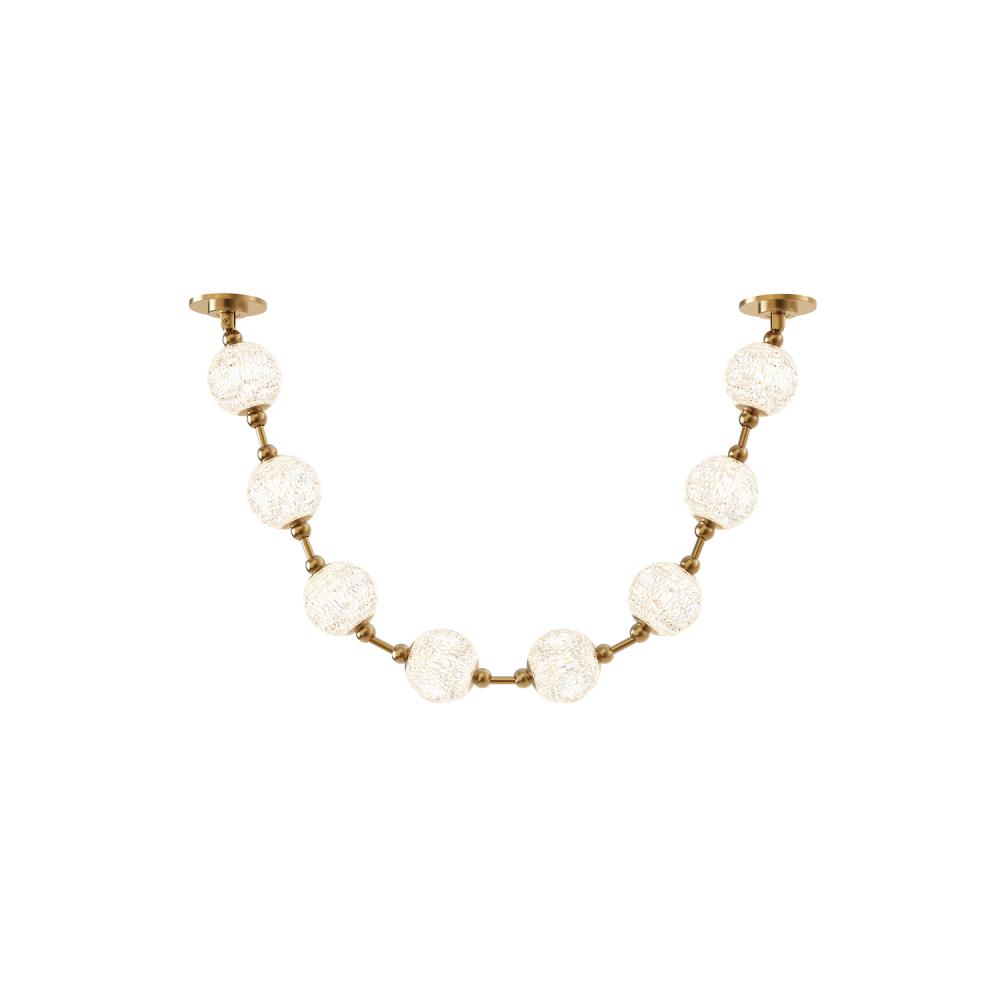 Marni 8 Head Natural Brass LED Pendant