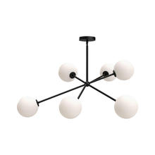 Alora Lighting CH549640MBOP - Cassia 40-in Matte Black/Opal Matte Glass 6 Lights Chandeliers